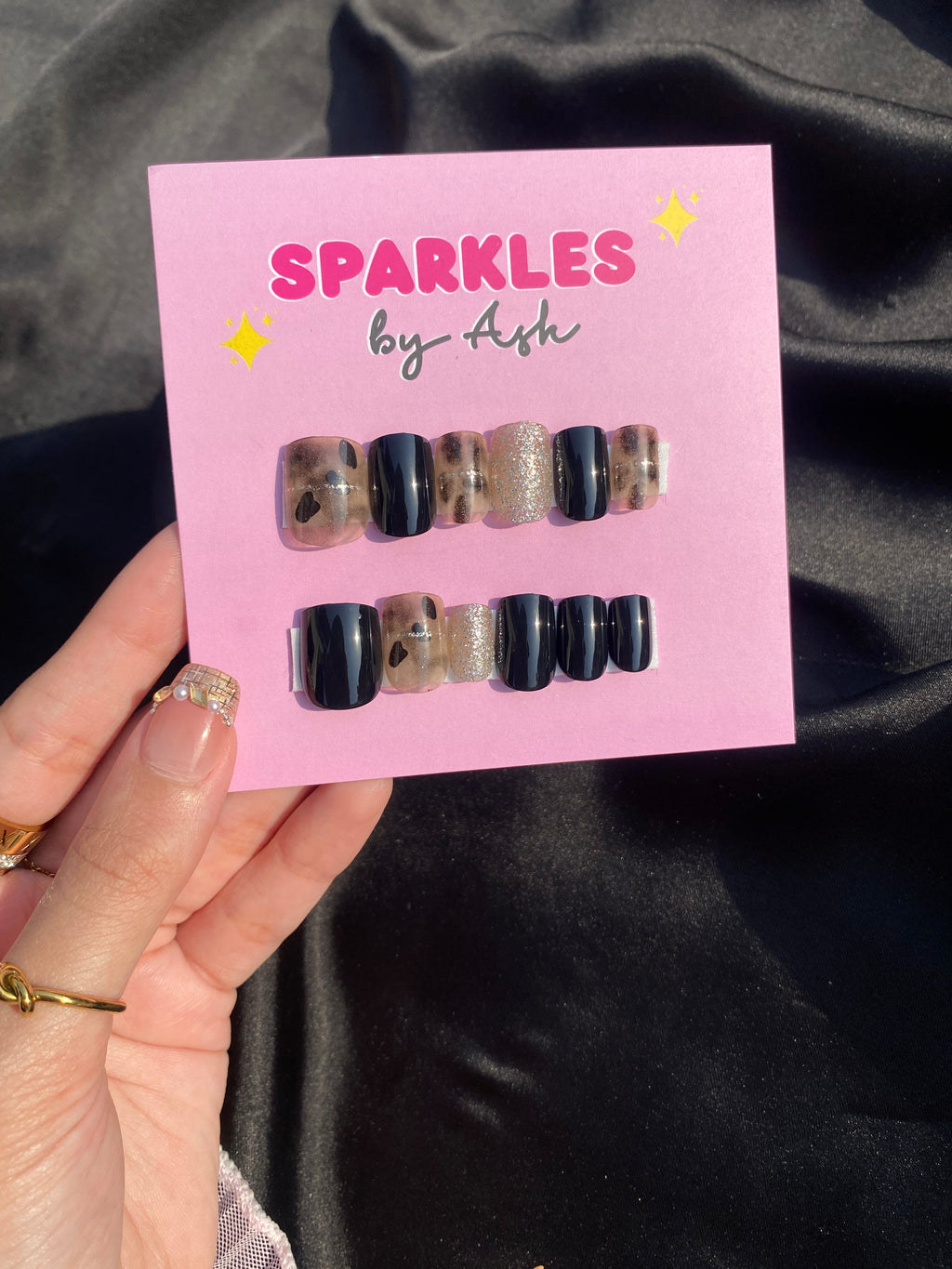 🌷midnight sparkle nails - free application kit
