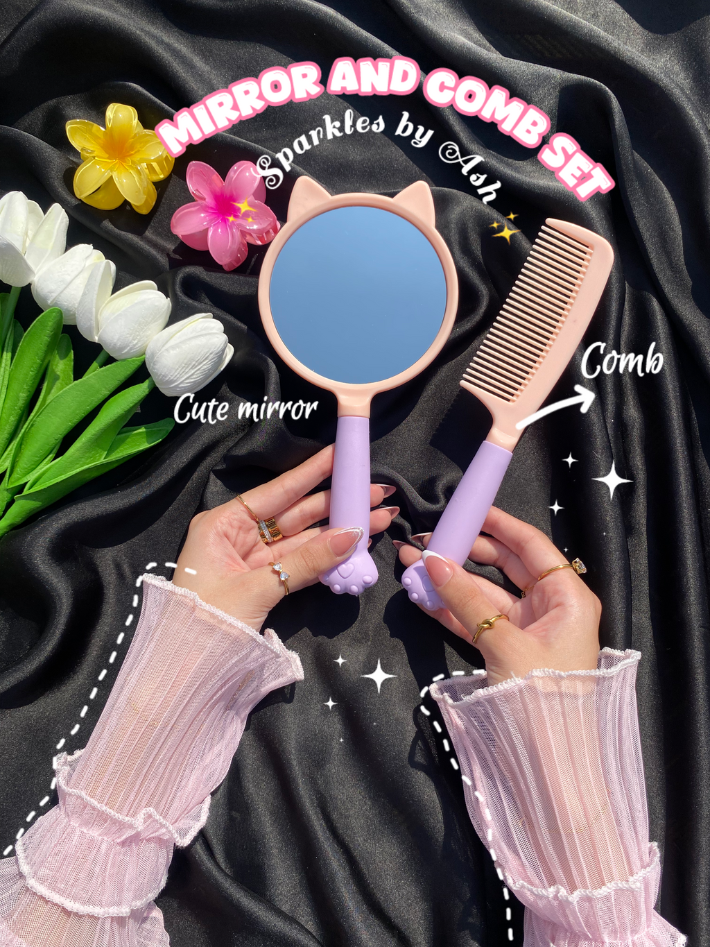 Cute mirror and comb set 💕
