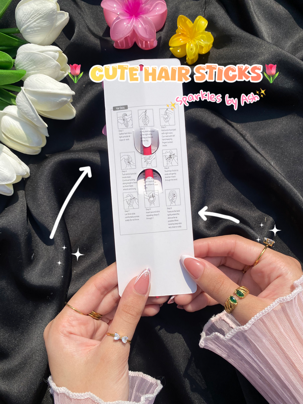 Cute bow design hair sticks 💕