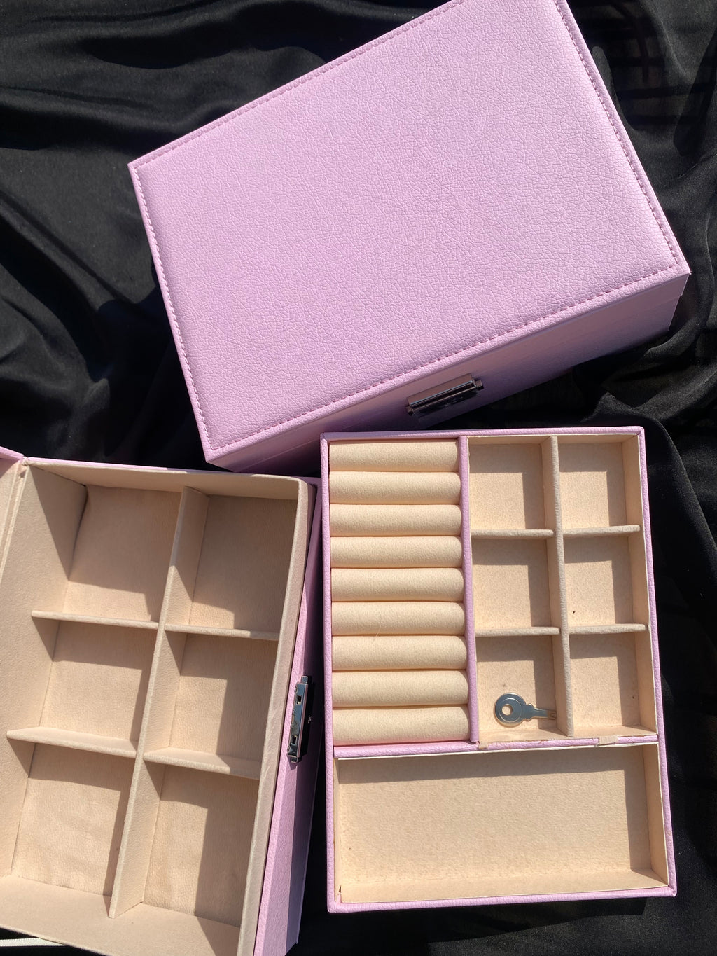 Dual-layer jewellery box with lock 🎀( pink )