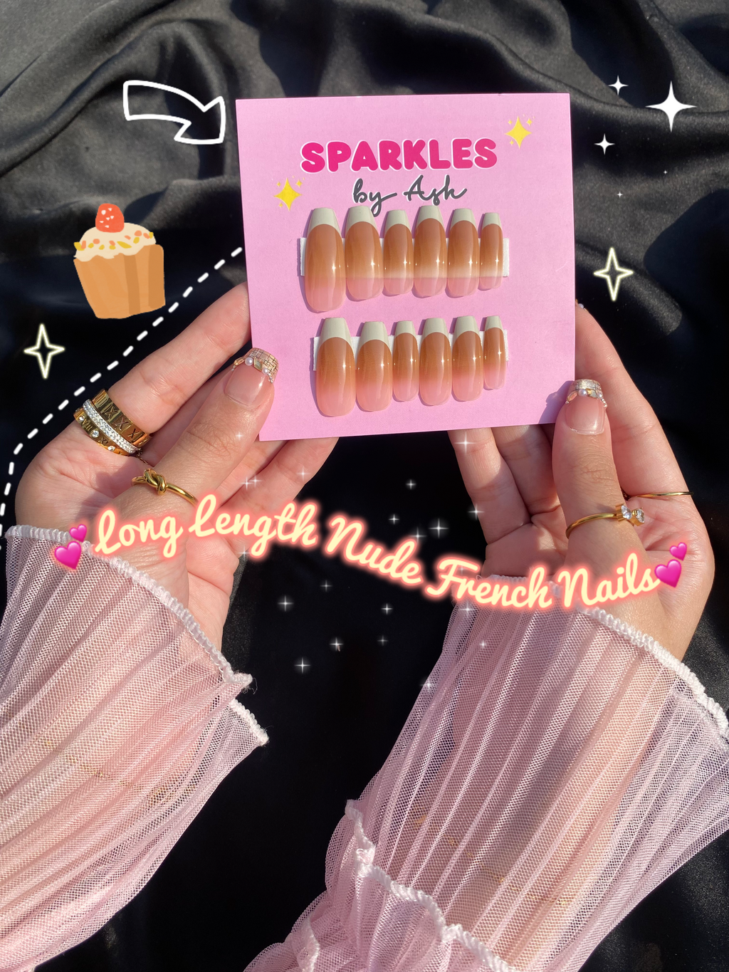 🌷 Nude french nails 🎀( Free Application kit )