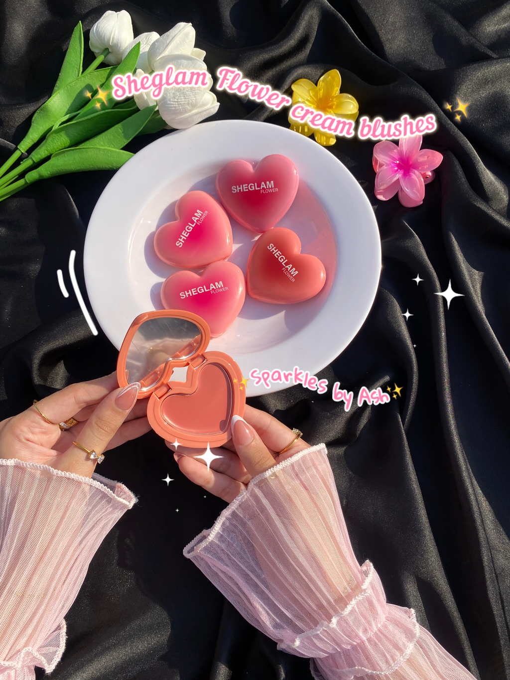 Sheglam flower 🌷 creamy heart blushes