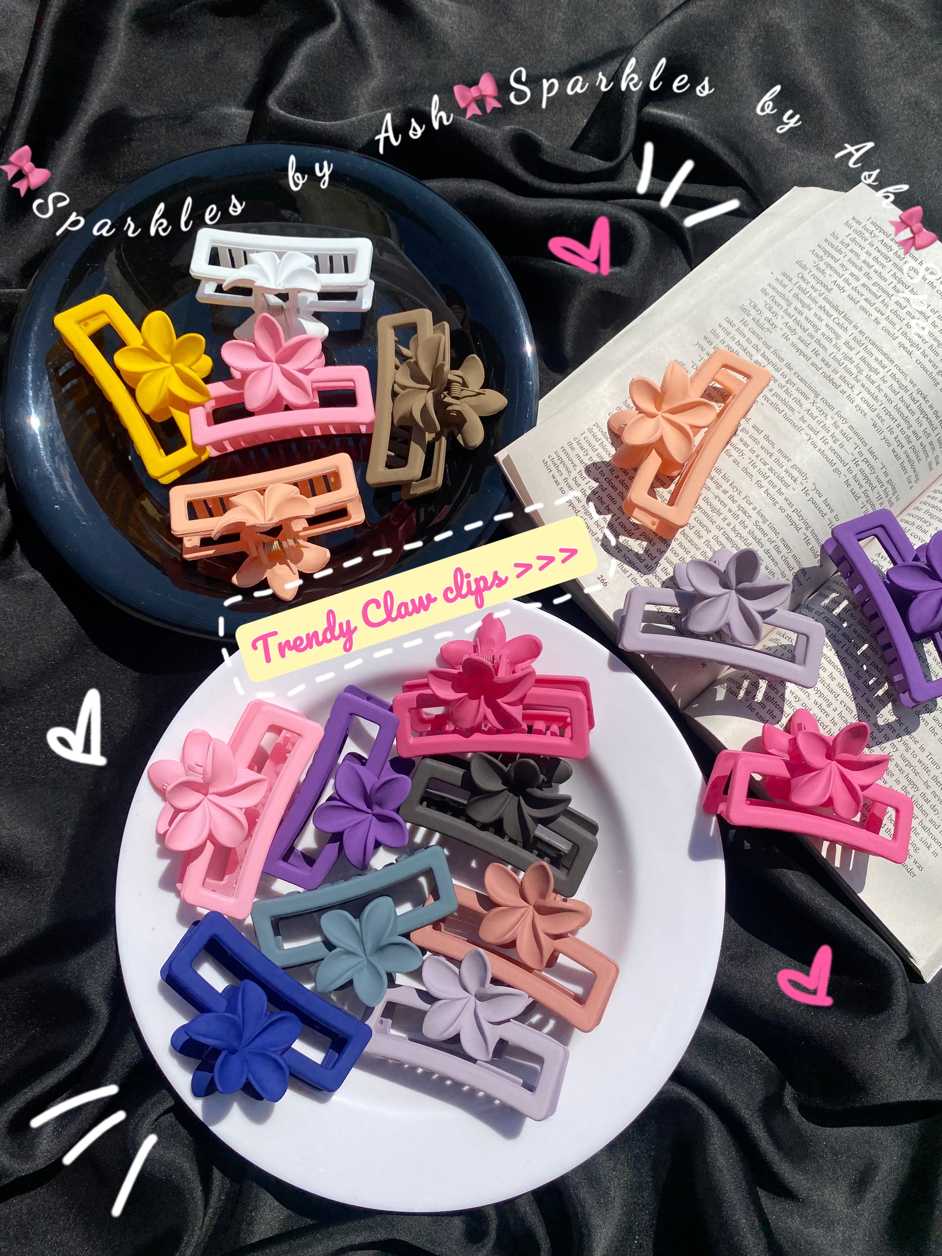 Trendy flower clawclips🌷