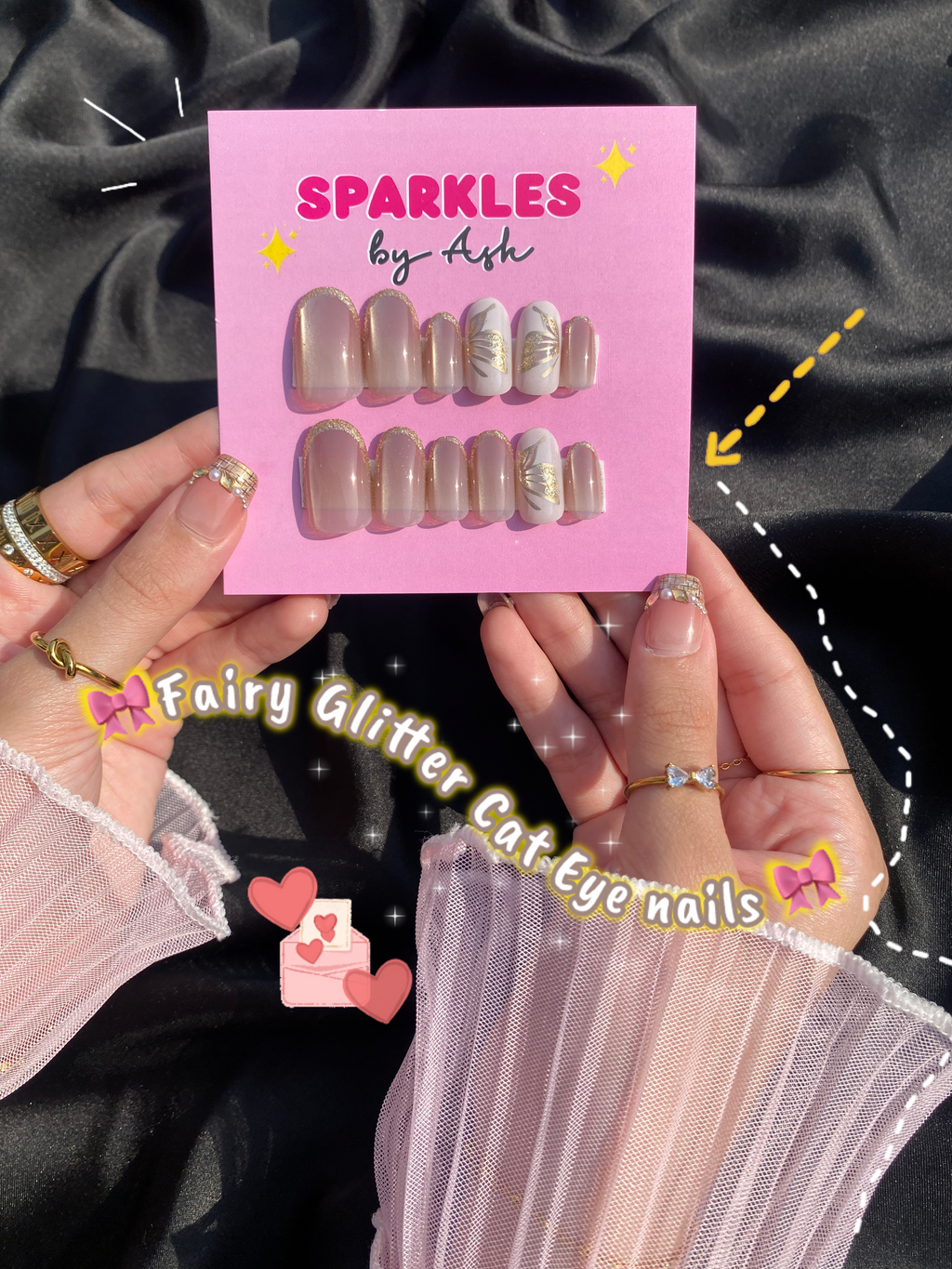 🌷fairy glitter cat eye nails-free application kit