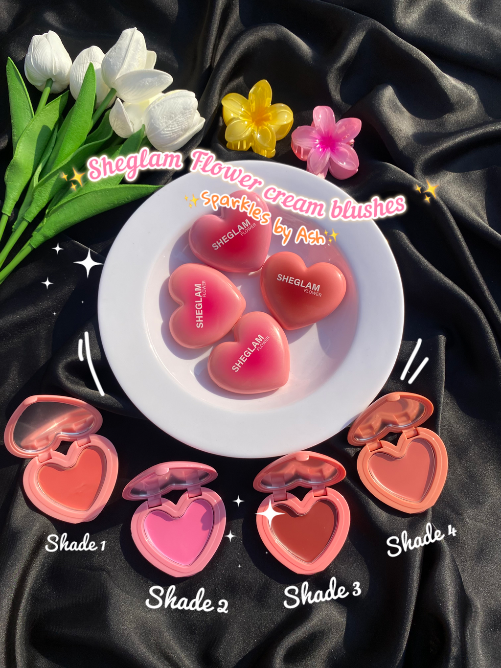 Sheglam flower 🌷 creamy heart blushes